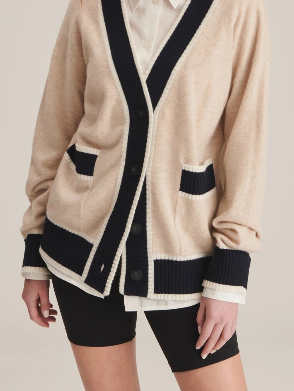 NAADAM 100% CASHMERE Color Block cardigan S